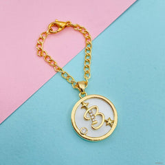 Copper Star Cubic Zirconia Gold Letter Watch Charm Women