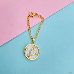 Copper Star Cubic Zirconia Gold Letter Watch Charm Women