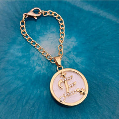 Copper Star Cubic Zirconia Gold Letter Watch Charm Women