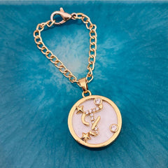 Copper Star Cubic Zirconia Gold Letter Watch Charm Women