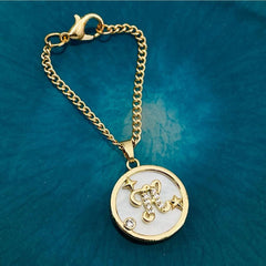 Copper Star Cubic Zirconia Gold Letter Watch Charm Women