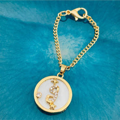 Copper Star Cubic Zirconia Gold Letter Watch Charm Women