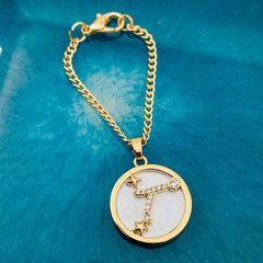 Copper Star Cubic Zirconia Gold Letter Watch Charm Women