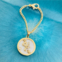 Copper Star Cubic Zirconia Gold Letter Watch Charm Women