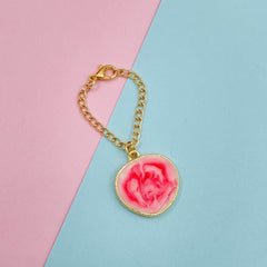 Copper Flower Gold Pink Watch Charm For Women