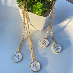 Copper Gold All Constellation Zodiac Star Sign Pendant Chain Women