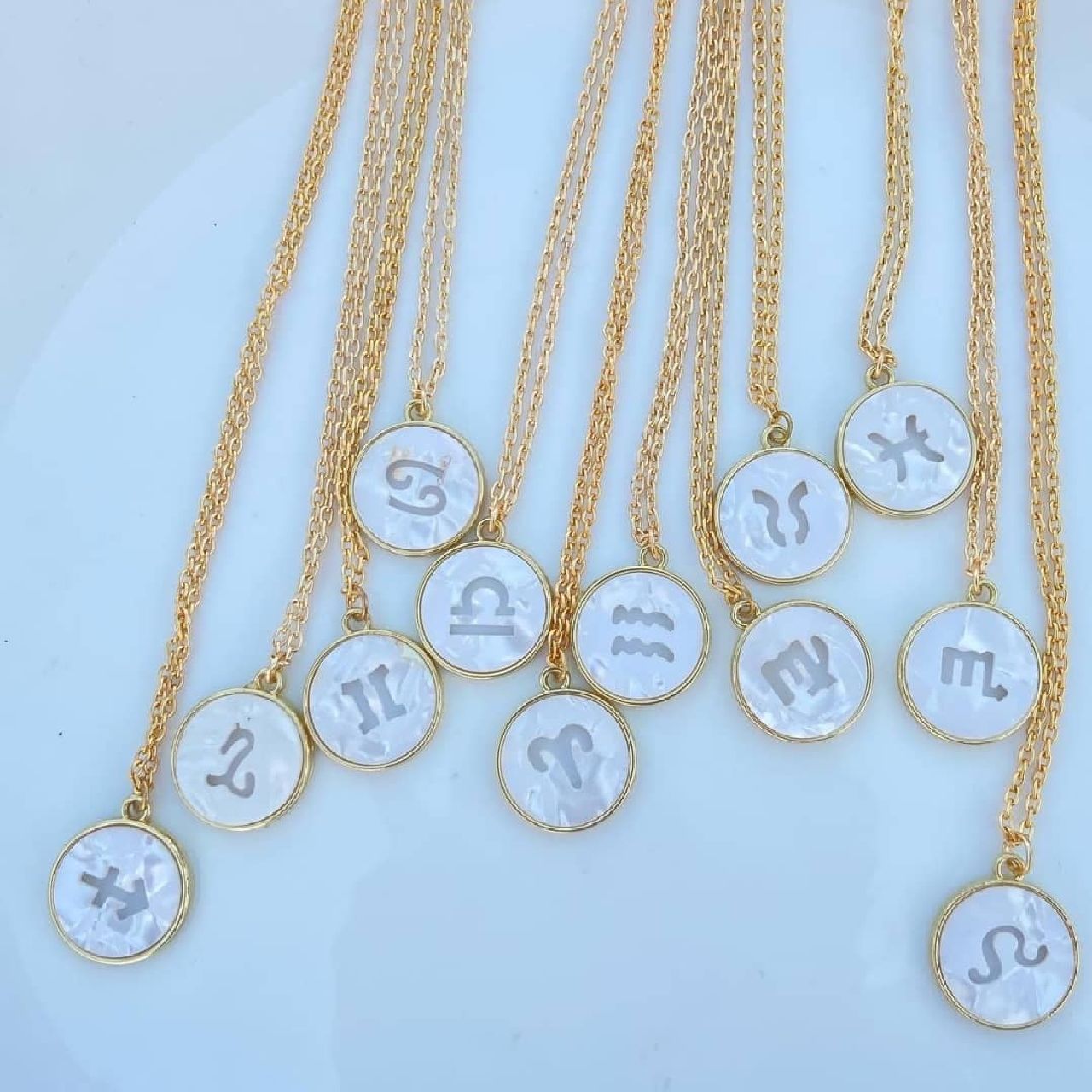 Copper Gold All Constellation Zodiac Star Sign Pendant Chain Women