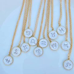 Copper Gold All Constellation Zodiac Star Sign Pendant Chain Women