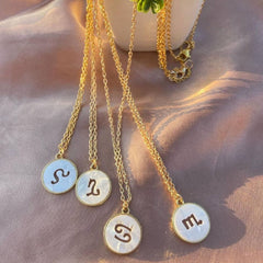 Copper Gold All Constellation Zodiac Star Sign Pendant Chain Women