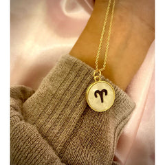 Copper Gold All Constellation Zodiac Star Sign Pendant Chain Women
