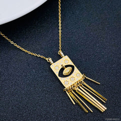 Copper Hanging Evil Eye Cubic Zirconia Gold Necklace Pendant Chain