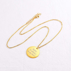 Stainless Steel Round Dog Tag Personalized Engraved Letter Necklace Pendant Chain Unisex