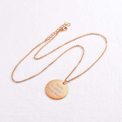 Stainless Steel Round Dog Tag Personalized Engraved Letter Necklace Pendant Chain Unisex