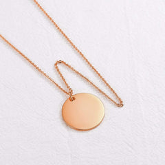 Stainless Steel Round Dog Tag Personalized Engraved Letter Necklace Pendant Chain Unisex