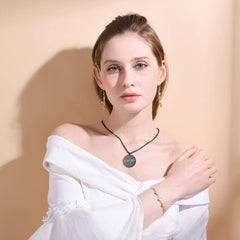 Stainless Steel Round Dog Tag Personalized Engraved Letter Necklace Pendant Chain Unisex