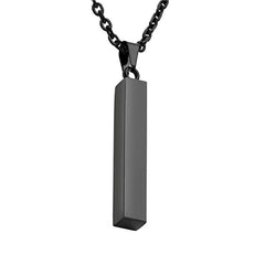 Stainless Steel Silver Slim Link Personalized Engraved Letter All Side Necklace Pendant Chain Unisex