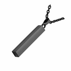 Stainless Steel Silver Slim Link Personalized Engraved Letter All Side Necklace Pendant Chain Unisex