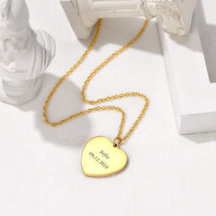 Heart Stainless Steel Personalized Engraved Letter Necklace Pendant Chain Unisex