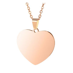 Heart Stainless Steel Personalized Engraved Letter Necklace Pendant Chain Unisex