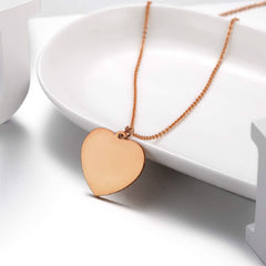 Heart Stainless Steel Personalized Engraved Letter Necklace Pendant Chain Unisex