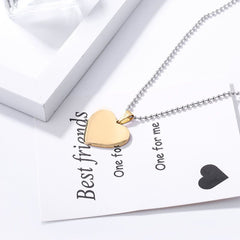 Heart Stainless Steel Personalized Engraved Letter Necklace Pendant Chain Unisex