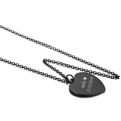 Heart Stainless Steel Personalized Engraved Letter Necklace Pendant Chain Unisex