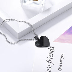 Heart Stainless Steel Personalized Engraved Letter Necklace Pendant Chain Unisex