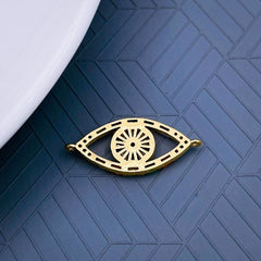 Rainbow Evil Eye Gold Zircon Baguette Copper Charm For Women