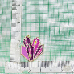 Copper Enamel Pink Purple Gold Cluster Charm For Women