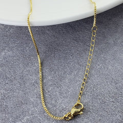 Evil Eye Mother Of Pearl Oval CZ 18K Gold Pendant Chain