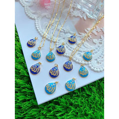 Evil Eye Blue Cubic Zirconia Copper Pendant Chain For Women