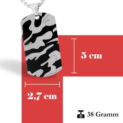 Army Military Black Silver 316L Stainless Steel Dog Tag Customized Personalised Laser Engraved Pendant Chain for Men