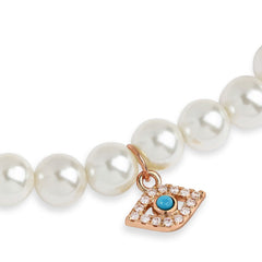 Brass 18k Evil Eye Charm Embellishment Bracelet For Women