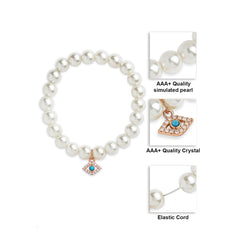 Brass 18k Evil Eye Charm Embellishment Bracelet For Women