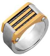 Stylish Surgical Stainless Steel 18K Gold Rhodium Wedding Engagement Ring Boys Men