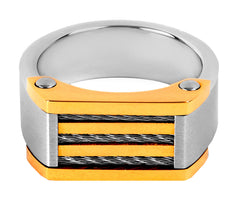 Stylish Surgical Stainless Steel 18K Gold Rhodium Wedding Engagement Ring Boys Men