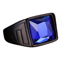 Daily Party Biker Deep Sapphire Blue Black Ring Boys Gents