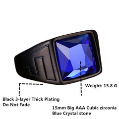 Daily Party Biker Deep Sapphire Blue Black Ring Boys Gents