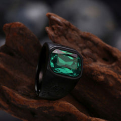 Stylish Daily Party Biker Deep Green Black Ring Men Boys Gents
