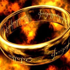 Lord Of The Rings Inscription Stainless Steel Gold Band Ring