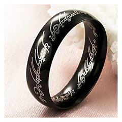 Lord Of The Rings Inscription Stainless Steel Black Band Ring