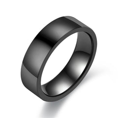 Stylish Promise Stainless Steel Never Fade Black Band Ring