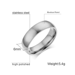 Stylish Promise Stainless Steel Never Fade Silver Band Ring