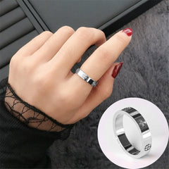 Silver Stainless Steel Band Ring Women Gift