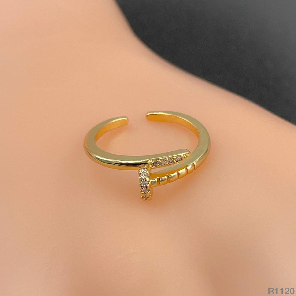 Silver Copper Band Ring Adjustable Free Size For Women