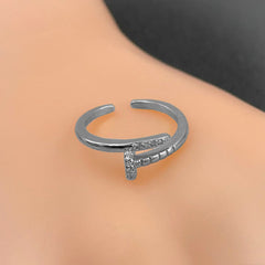 Silver Copper Band Ring Adjustable Free Size For Women