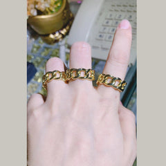 Curb Copper Gold Ring For Women