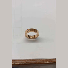 Screw Rose Gold Stainless Steel American Diamond Ring For Women