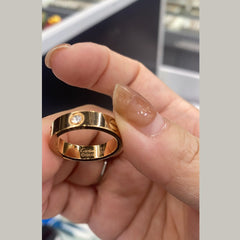 Screw Rose Gold Stainless Steel American Diamond Ring For Women