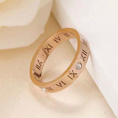 Roman Rose Gold Band Ring For Women Rose Gold
